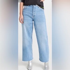 Mother High Waisted Spinner wide leg jeans
